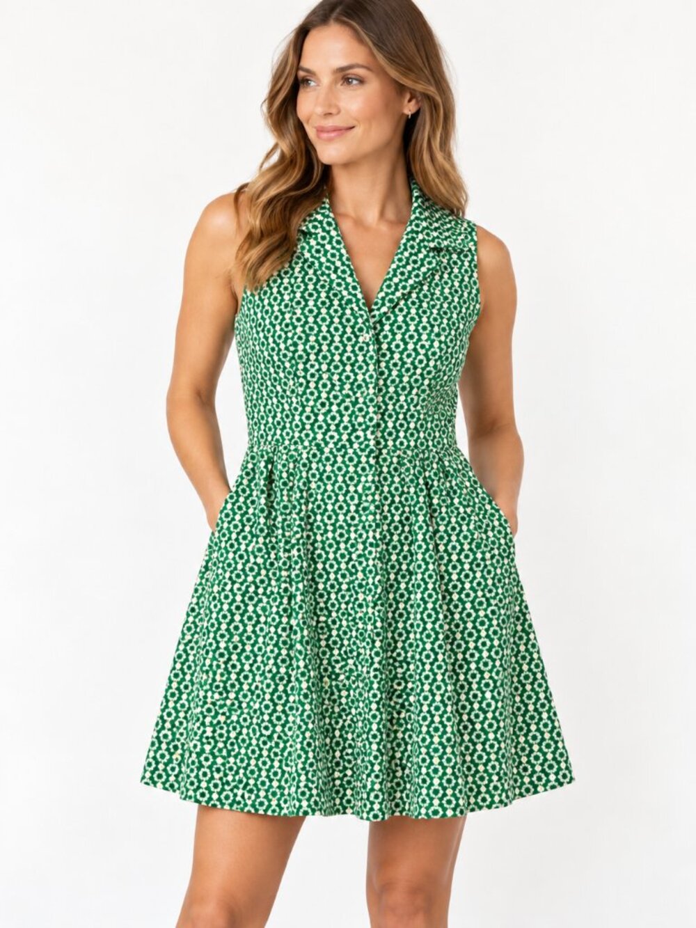 Pomander Place Tuckernuck Green Floral Sleeveless Dress S